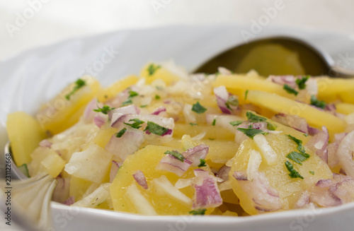 Potato salad with red onion