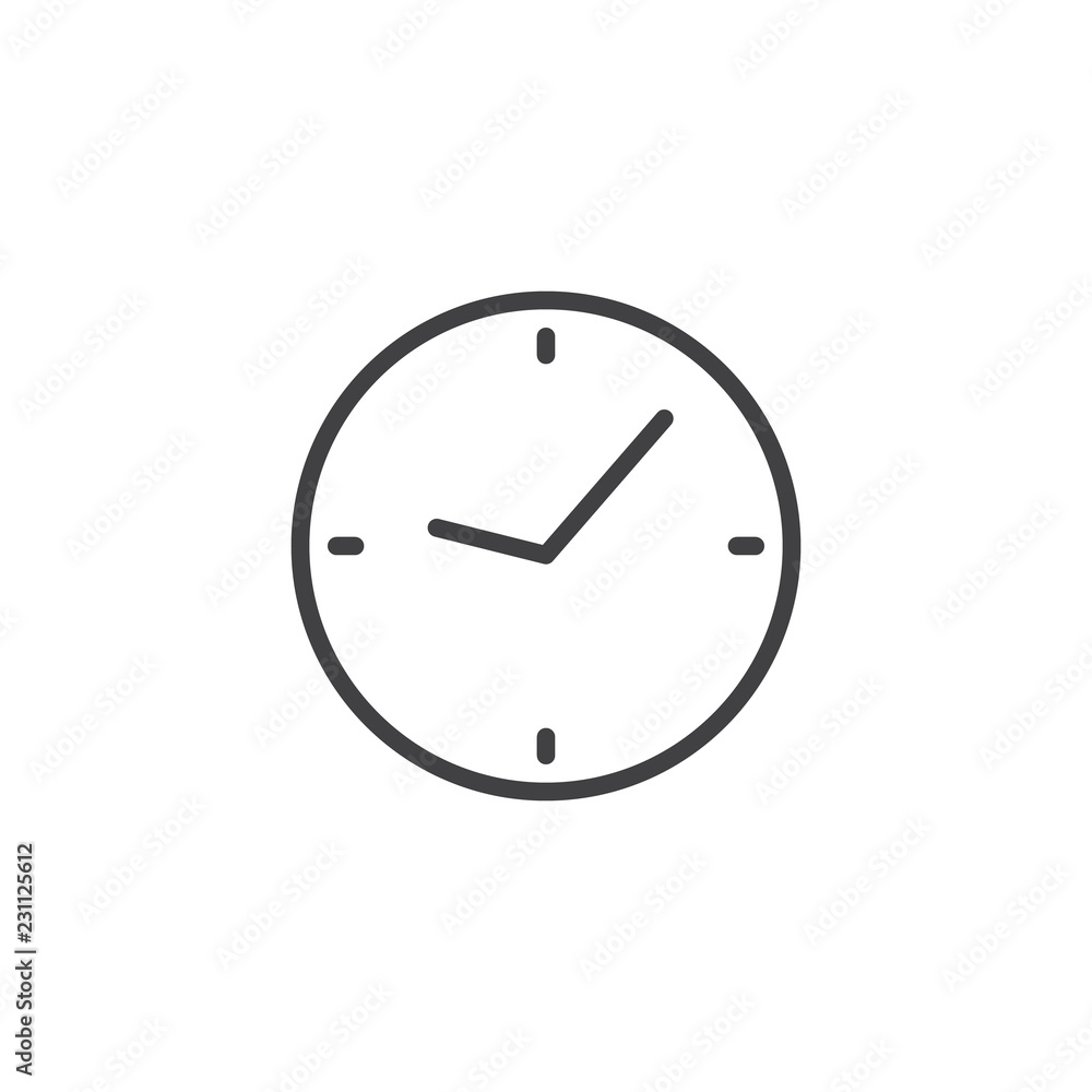 Wall clock outline icon. linear style sign for mobile concept and web design. Watch simple line vector icon. Time symbol, logo illustration. Pixel perfect vector graphics Wall clock outline icon. linear style sign for mobile concept and web design. Watch simple line vector icon. Time symbol, logo illustration. Pixel perfect vector graphics