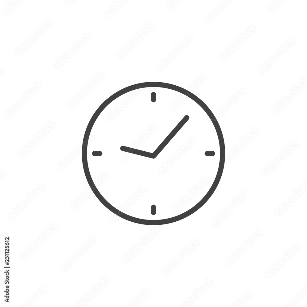 Wall clock outline icon. linear style sign for mobile concept and web  design. Watch simple line vector icon. Time symbol, logo illustration.  Pixel perfect vector graphics vector de Stock | Adobe Stock