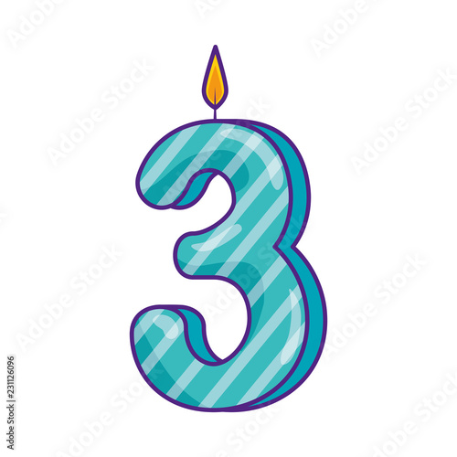 candle birthday number three
