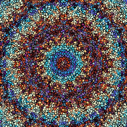 Fototapeta Naklejka Na Ścianę i Meble -  Seamless background pattern. Irregular decorative geometric mosaic art tile pattern from uneven broken pieces.