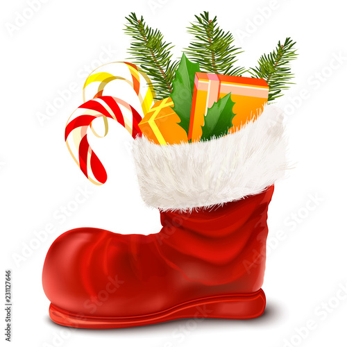 Christmas boot with gifts