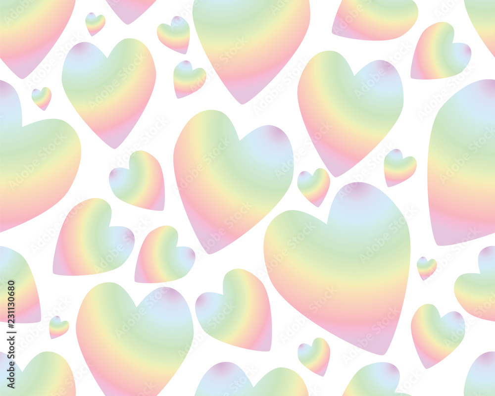 Seamless with colorful rainbow heart