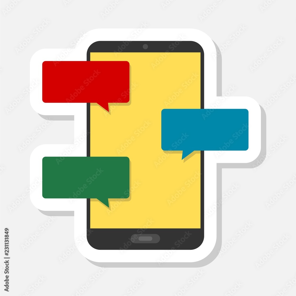 Flat design concept message and chat sticker Flat design concept message and chat sticker