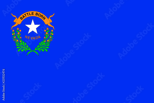Vector flag of Nevada state. Las Vegas, Reno. United States of America.