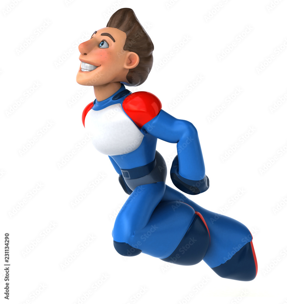 Fun modern superhero - 3D Illustration Fun modern superhero - 3D Illustration