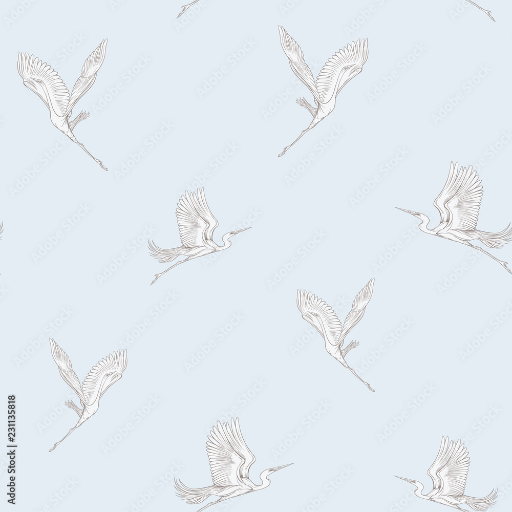 Seamless pattern, background with tropical birds Seamless pattern, background with tropical birds