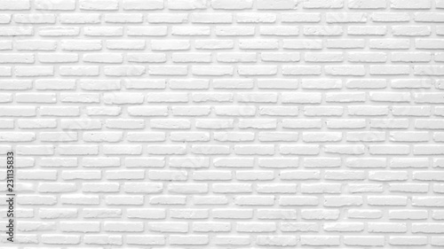 White brick wall texture background with space for text. White bricks wallpaper. Home interior decoration. Architecture concept