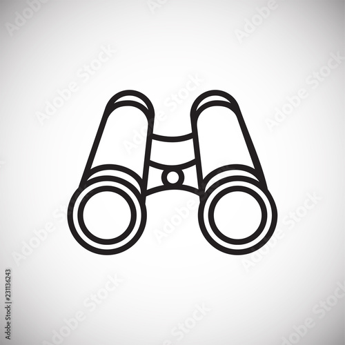 Beach binocular thin line on white background icon