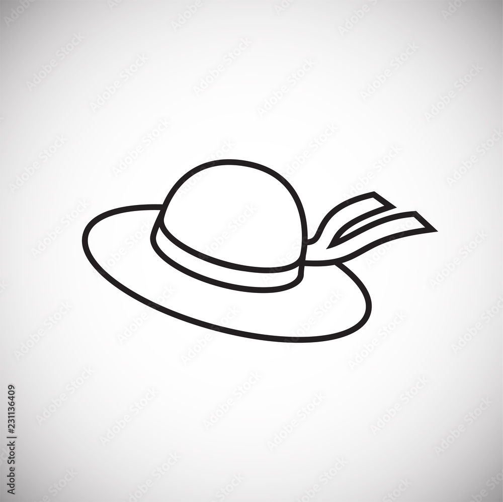 Summer hat thin line on white background icon Summer hat thin line on white background icon