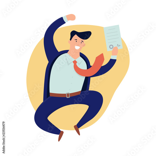 Photos Happy businessman signed a contract
