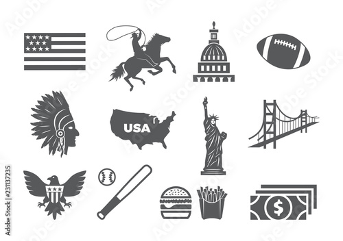 USA icon set