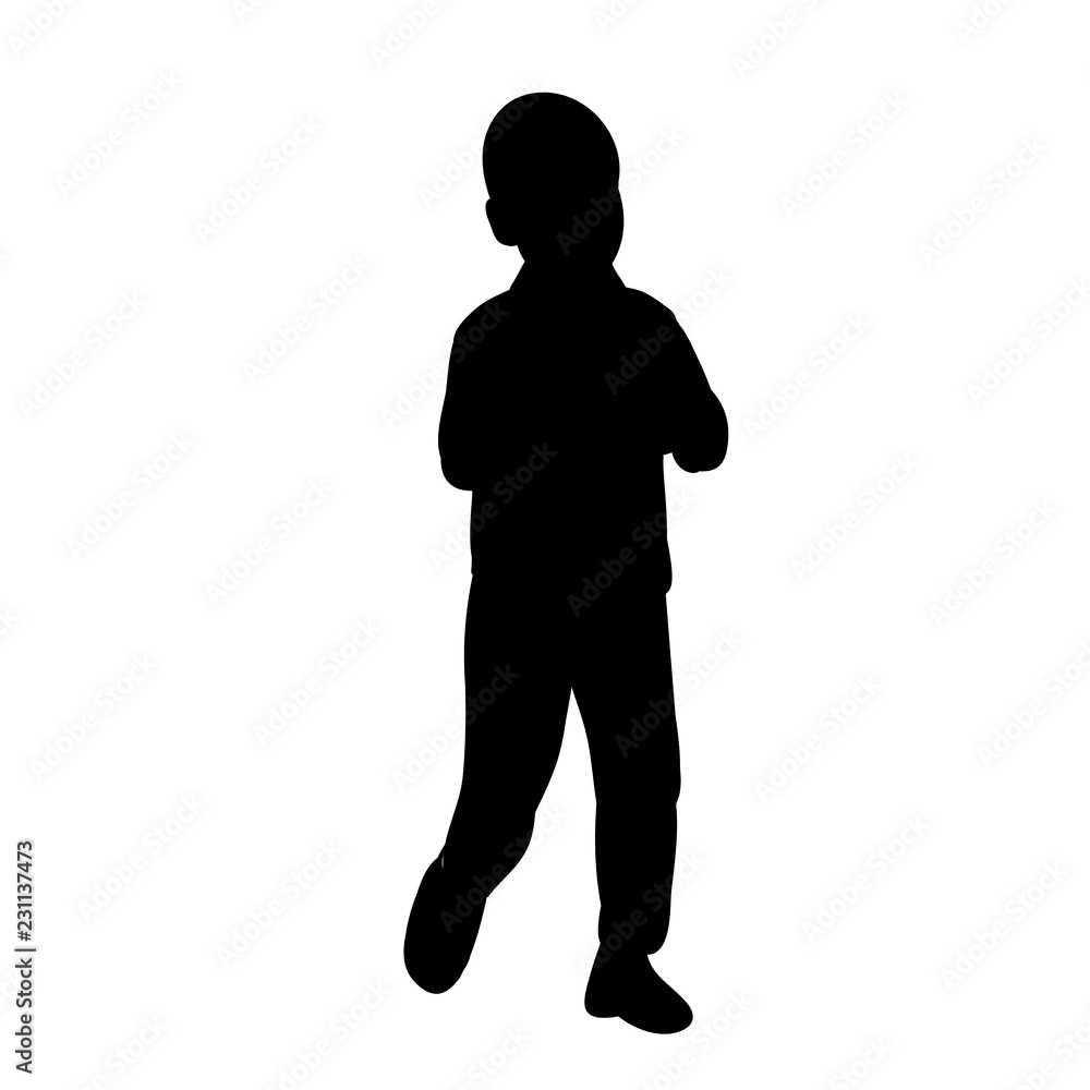vector, isolated, simple silhouette of a little boy vector, isolated, simple silhouette of a little boy
