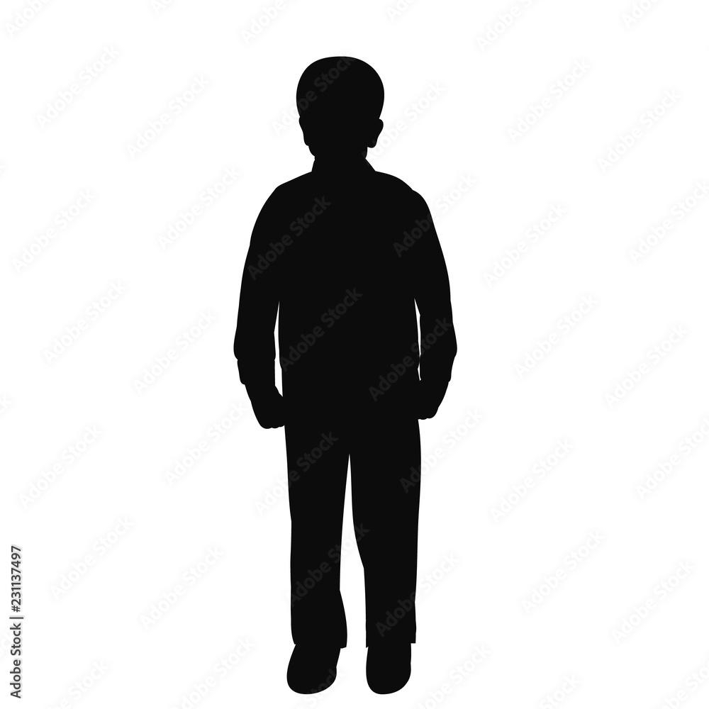 simple silhouette of a little boy