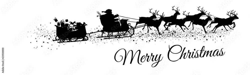 Father Christmas with Reindeer Sleigh and Gifts