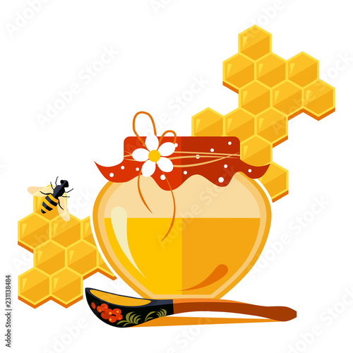 Jar with Honey Vector Illustration