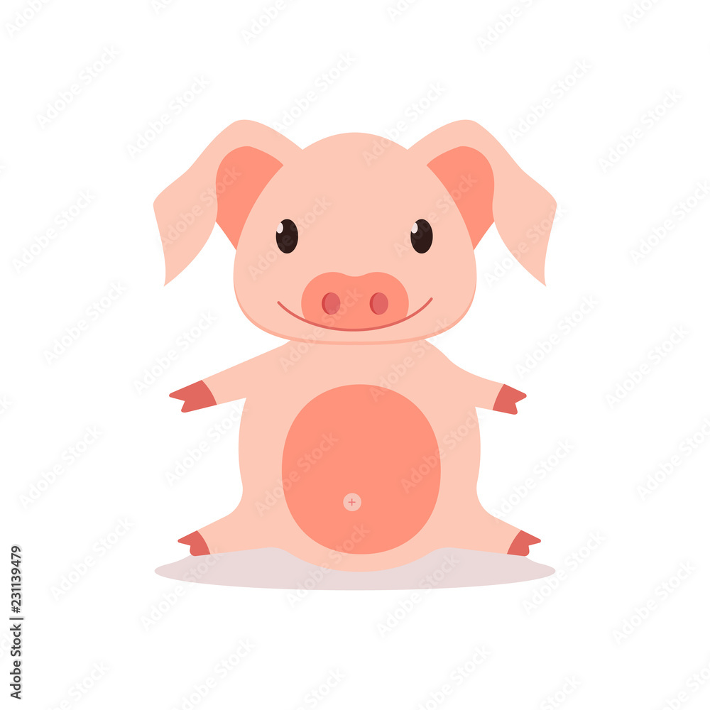 Obraz premium Cute pig. vector illustration.