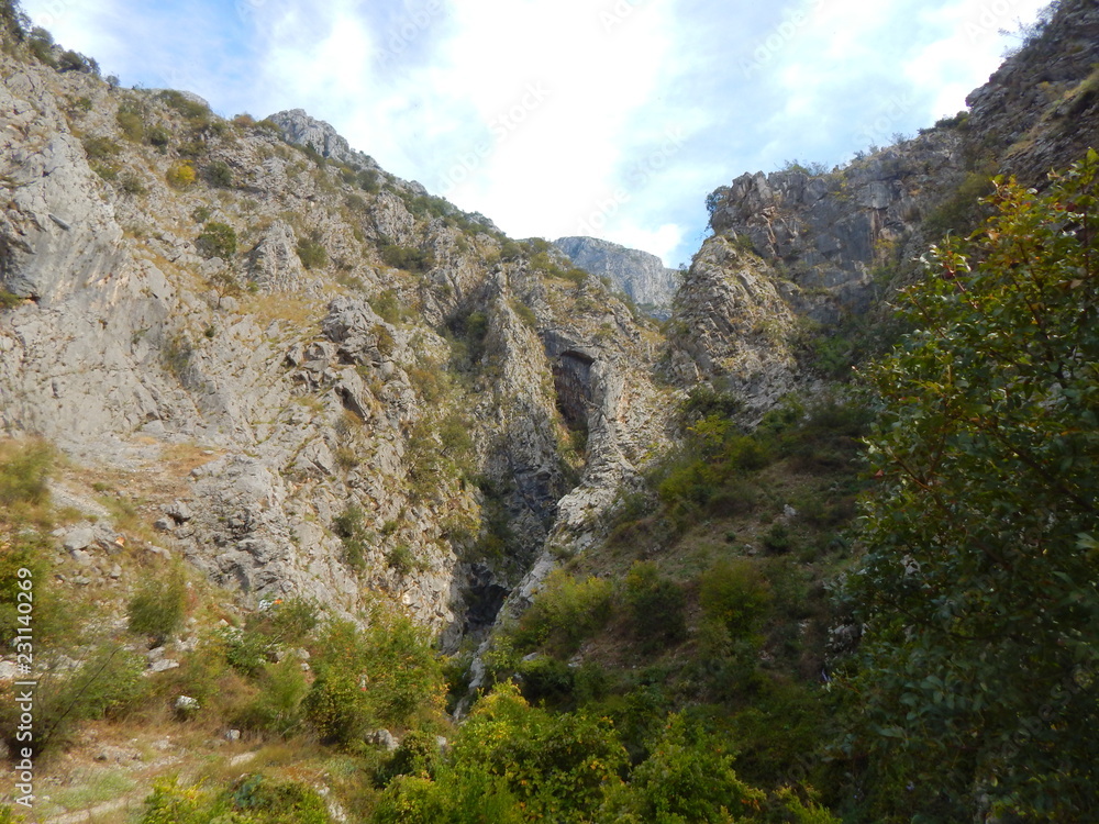 A rock crevice in mountains near Old Town Kotor A rock crevice in mountains near Old Town Kotor