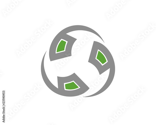 Abstract P rotate logo template