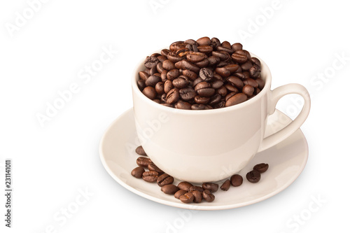 coffee seed and a cup of coffee