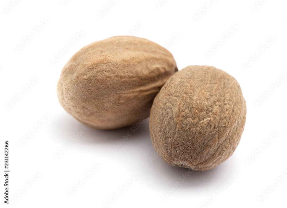 nutmeg isolated on white background nutmeg isolated on white background