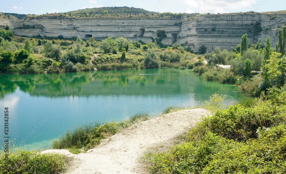 Fototapeta premium Lake in the quarries of Inkerman