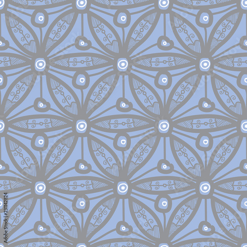 Seamless pattern design with hexagonal lace motif