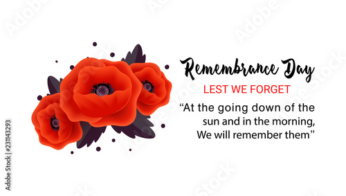 Remembrance Day vector card. Lest We forget.