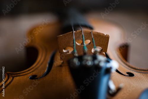 Close-ups of a violin