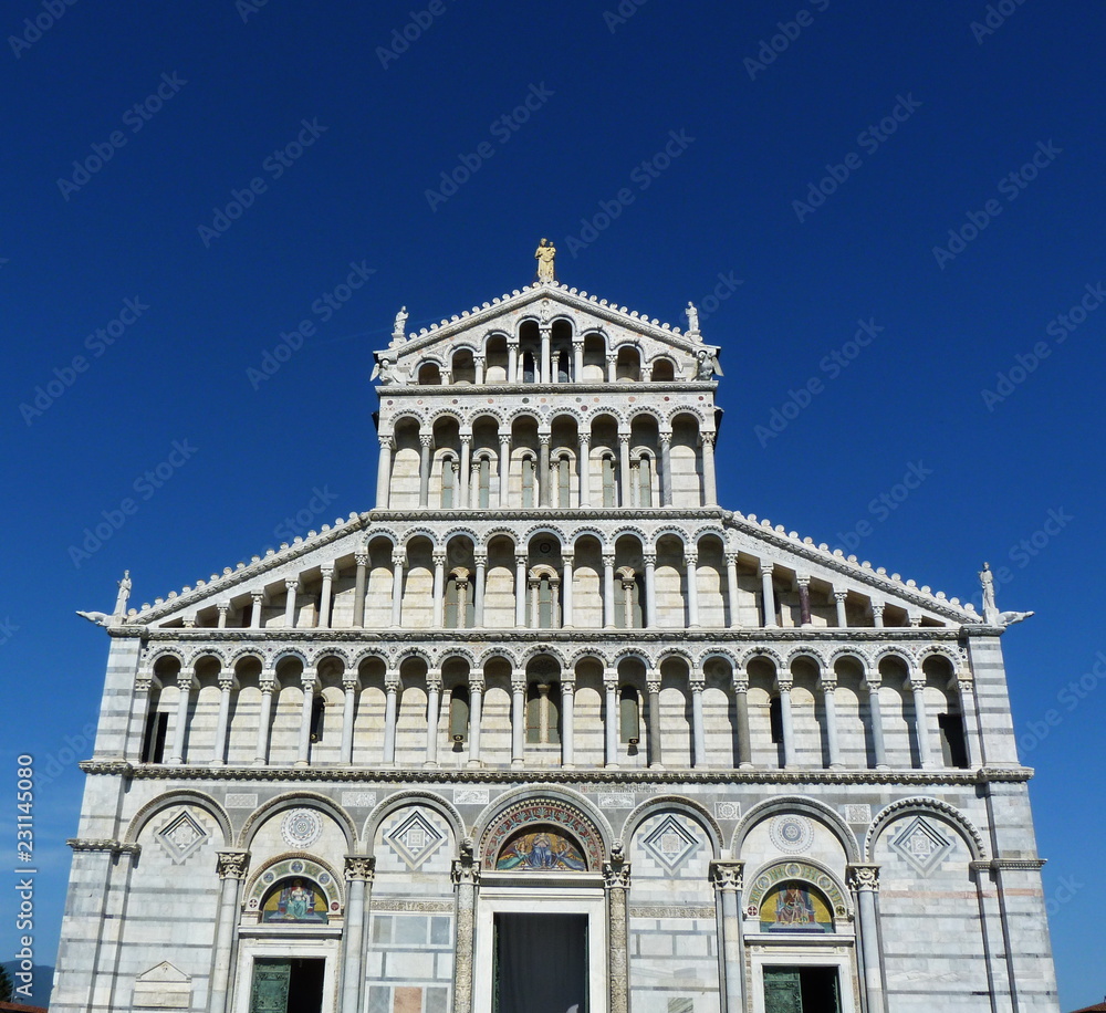 Facade of the Cathedral of Pisa, Italy