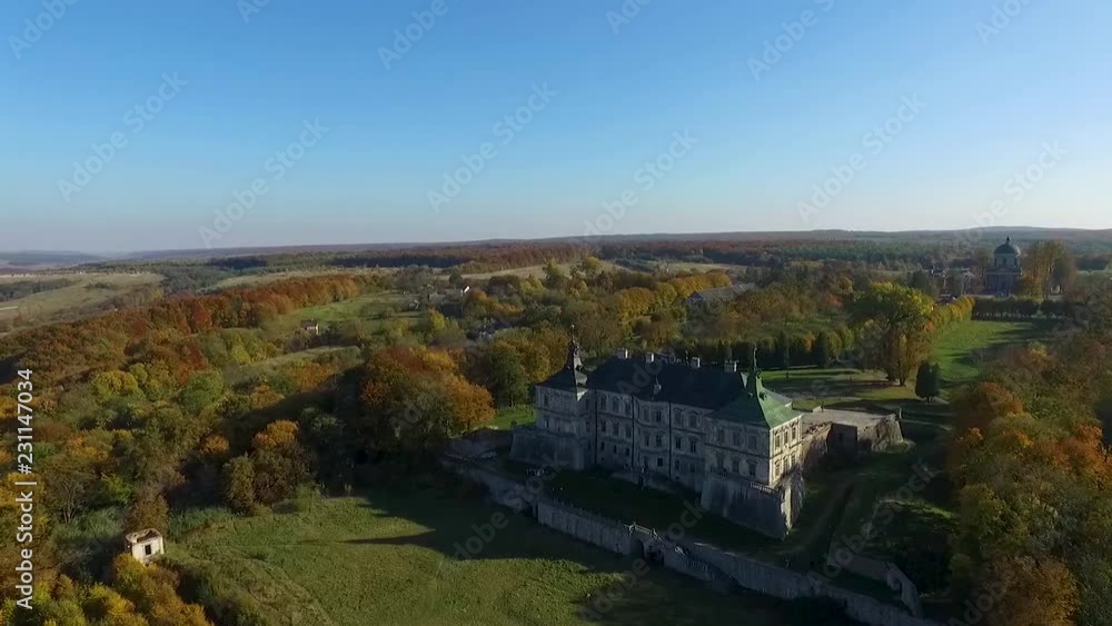 Aerial shooting. of the haunted castle. Haunted castle from the bird's-eye view. Aerial shooting. of the haunted castle. Haunted castle from the bird's-eye view.