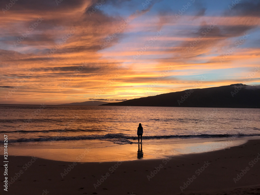 Obraz premium Sunset in Maui - Hawaii