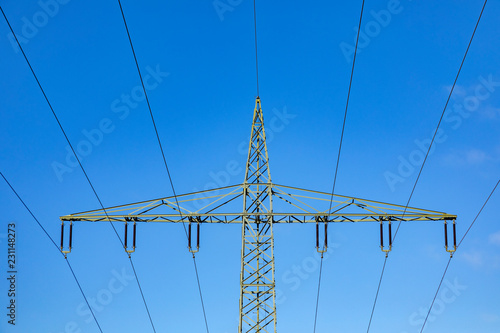 Wallpaper Mural electric pylon under blue sky Torontodigital.ca