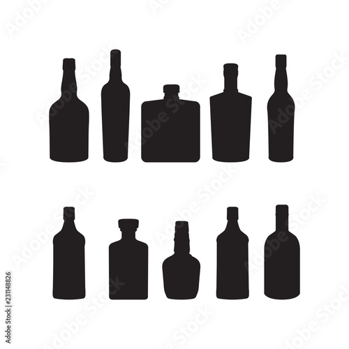 Bottle illustration set