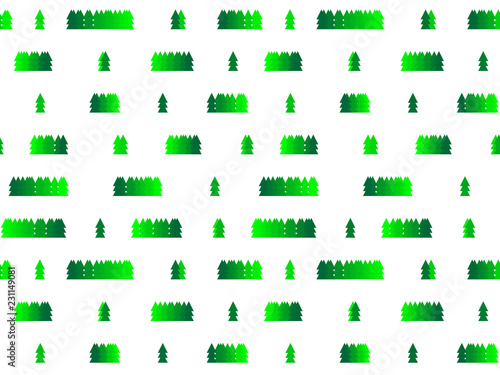 Seamless fir-trees pattern on transparent background