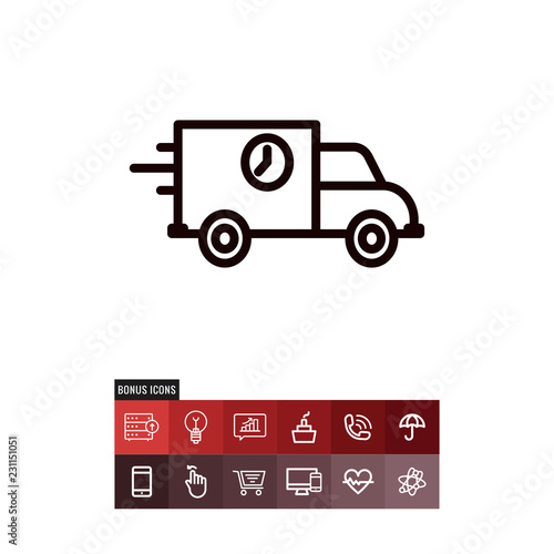 Delivery truck black friday vector icon