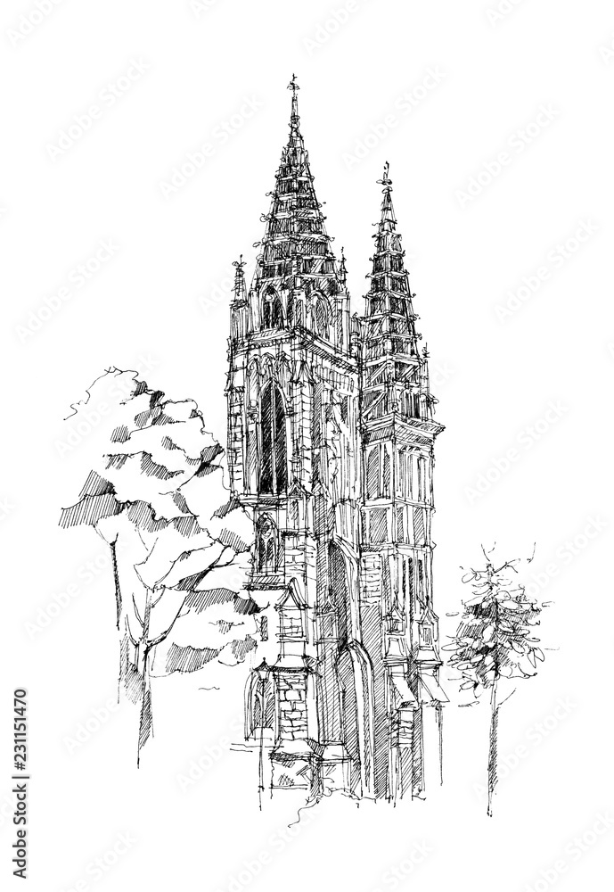 Gothic church  architecture drawing  YouTube