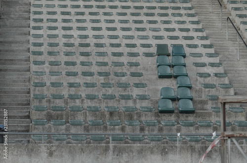 An abandoned stadium.