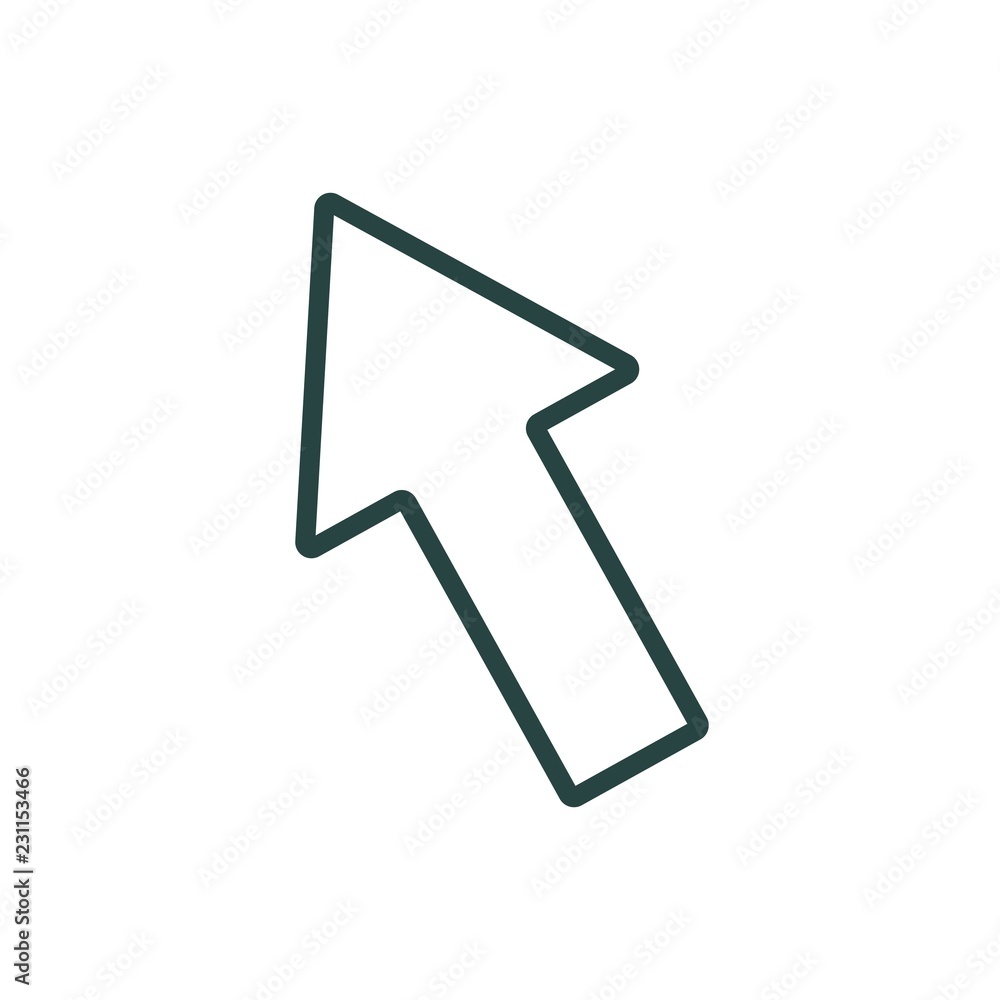 Arrow line icon isolarted on white backrgound. Vector illustration. Arrow line icon isolarted on white backrgound. Vector illustration.