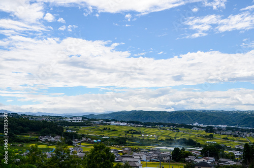 東御市から御牧ヶ原千曲川方面の田園風景