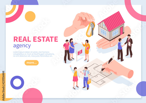 Estate Agency Isometric Concept Banner