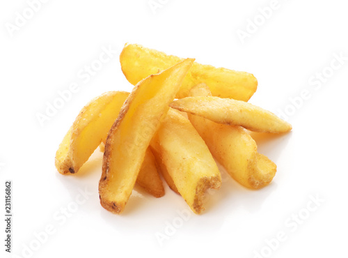 potato fry on white isolated background