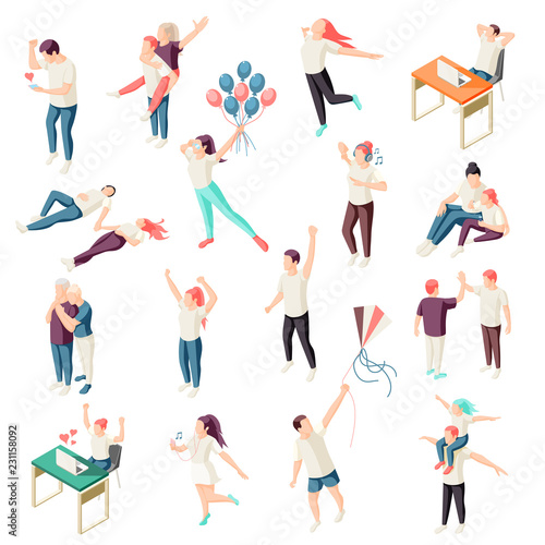 Happy People Isometric Set 