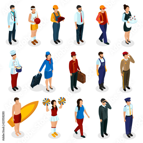 Professions Isometric People
