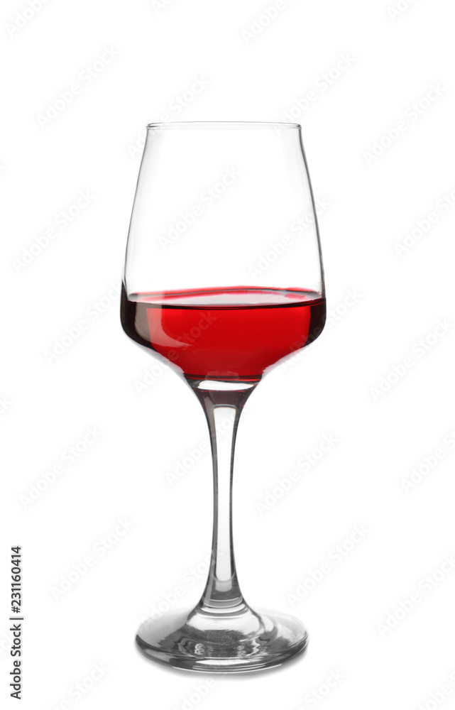 Glass with sweet tasty wine on white background Glass with sweet tasty wine on white background