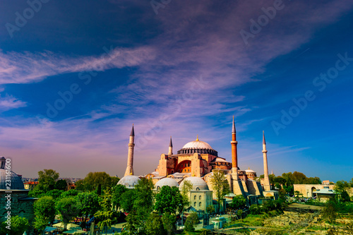 Fotografija A typical shot of the Hagia Sophia with a pristine blue sky as its background