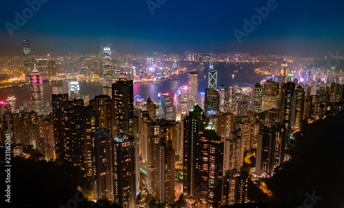 Night view from Victoria Peak in Hong Kong © romas_ph