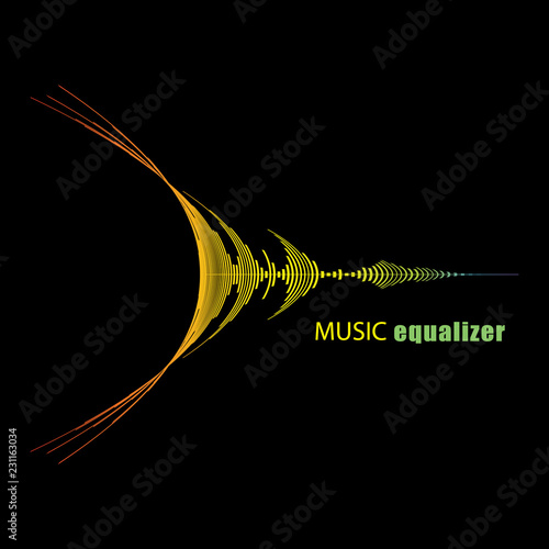Rainbow pulse player logo on a black background