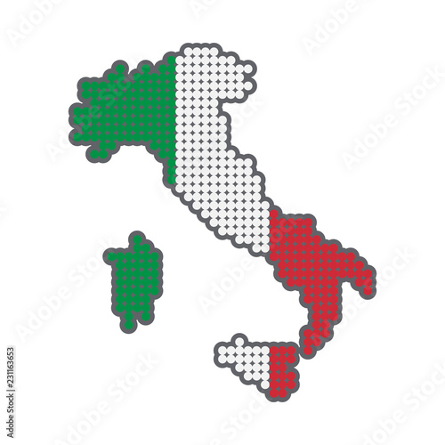 Style map of Italy in color...