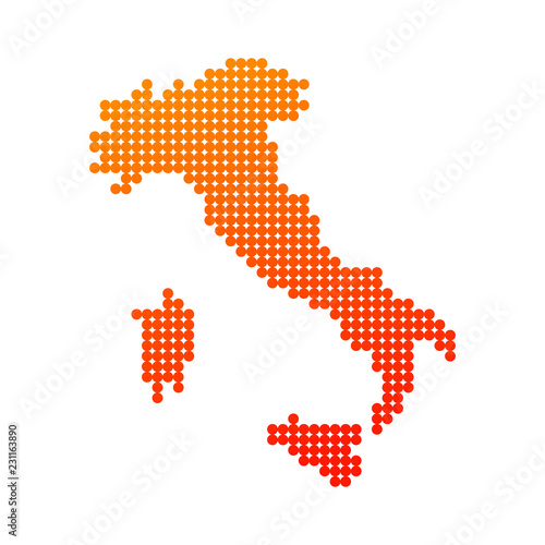 Style map of Italy in orang...